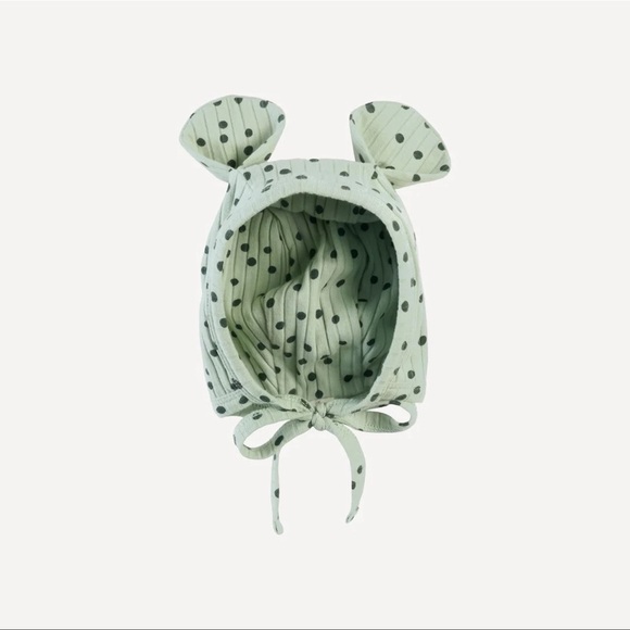 Kate Quinn bear hat | thyme dot | organic cotton wide rib - 6-12m & 12-18m, NWT - Picture 1 of 7